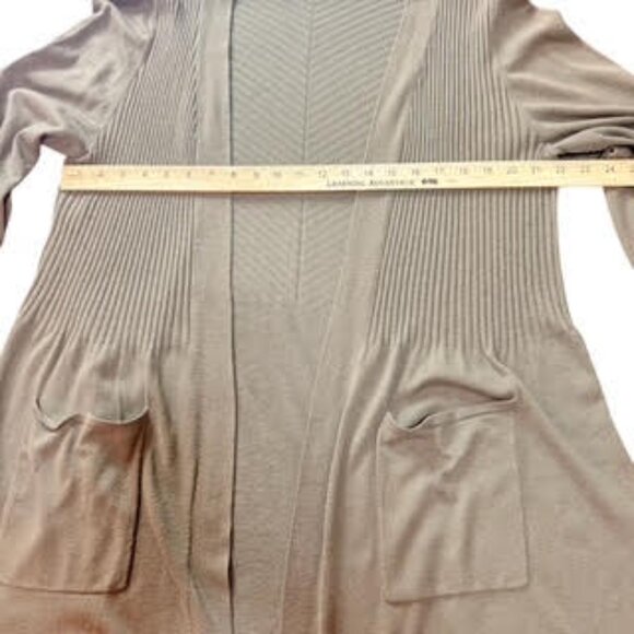 Terra & Sky Olive Green Open Front Longline Cardigan Sweater Women’s Plus 2X - Picture 5 of 10